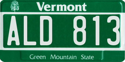 VT license plate ALD813