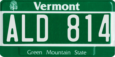VT license plate ALD814