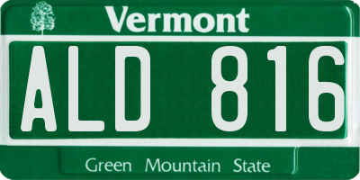 VT license plate ALD816
