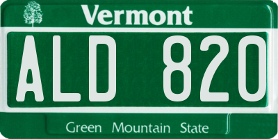 VT license plate ALD820