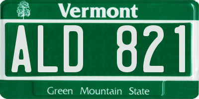 VT license plate ALD821