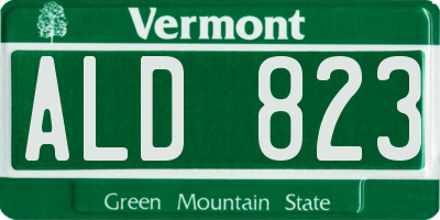 VT license plate ALD823