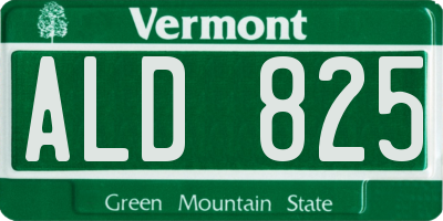 VT license plate ALD825