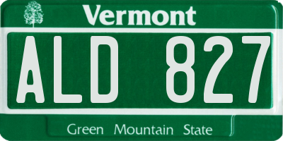 VT license plate ALD827