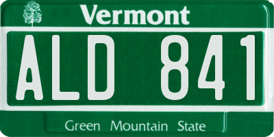 VT license plate ALD841