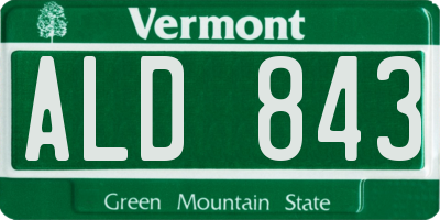 VT license plate ALD843