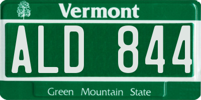 VT license plate ALD844