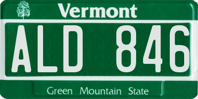 VT license plate ALD846