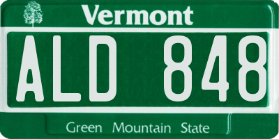 VT license plate ALD848