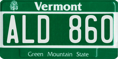 VT license plate ALD860