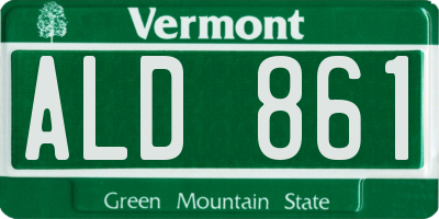 VT license plate ALD861