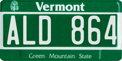 VT license plate ALD864