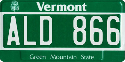 VT license plate ALD866