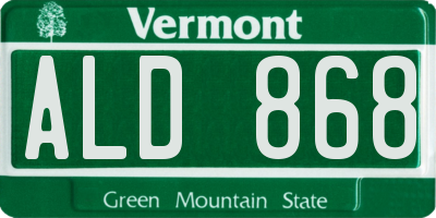 VT license plate ALD868