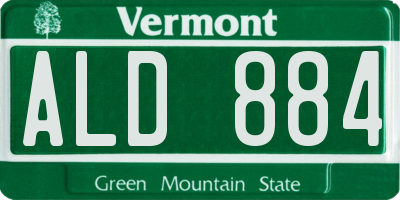 VT license plate ALD884