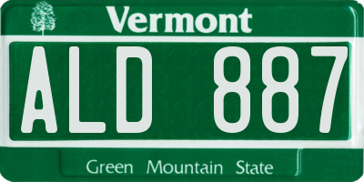VT license plate ALD887
