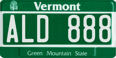 VT license plate ALD888