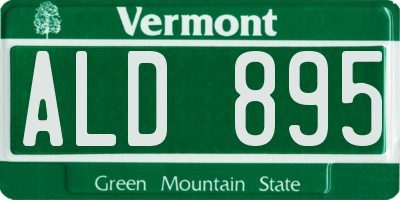 VT license plate ALD895