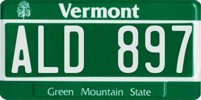 VT license plate ALD897