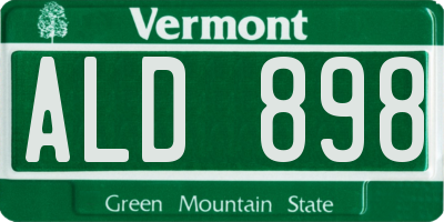 VT license plate ALD898