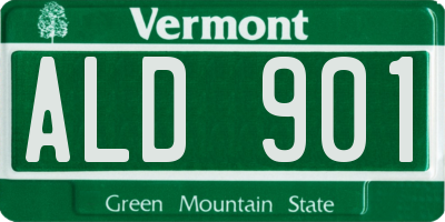 VT license plate ALD901