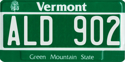 VT license plate ALD902