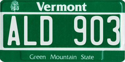 VT license plate ALD903