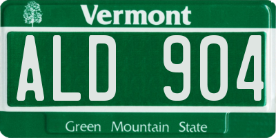 VT license plate ALD904