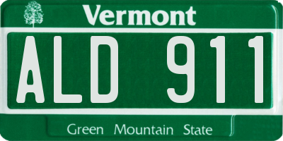 VT license plate ALD911