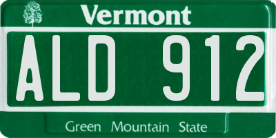 VT license plate ALD912