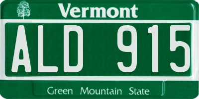 VT license plate ALD915