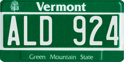 VT license plate ALD924