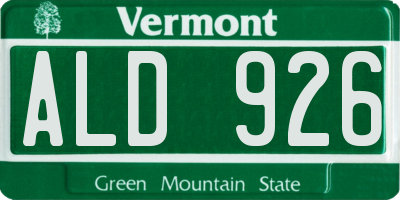 VT license plate ALD926