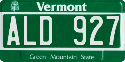 VT license plate ALD927