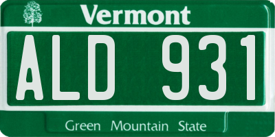 VT license plate ALD931