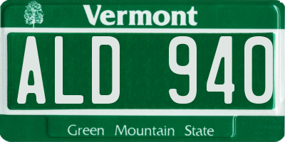 VT license plate ALD940