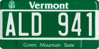 VT license plate ALD941