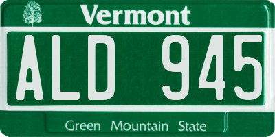 VT license plate ALD945
