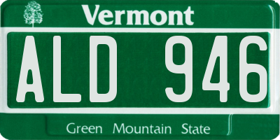 VT license plate ALD946