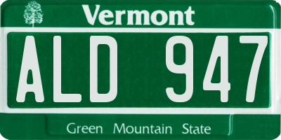 VT license plate ALD947