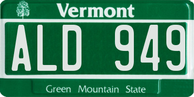 VT license plate ALD949