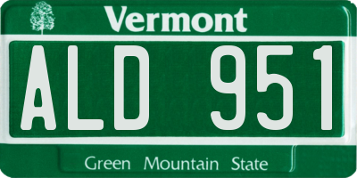 VT license plate ALD951