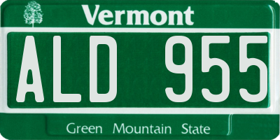 VT license plate ALD955