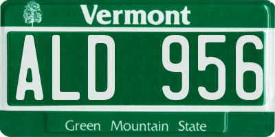 VT license plate ALD956