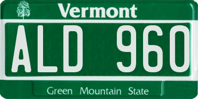 VT license plate ALD960