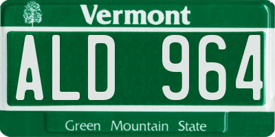 VT license plate ALD964