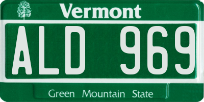 VT license plate ALD969