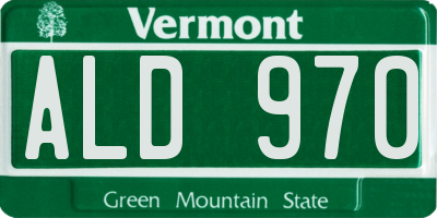 VT license plate ALD970
