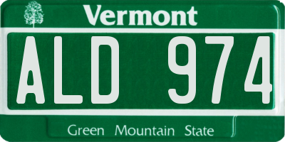 VT license plate ALD974