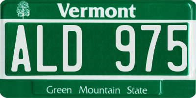 VT license plate ALD975